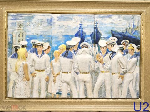 Агитационный фарфор "фаянс.панно: 103×73см."Город герой Севастополь"1980г.О.Малышева. Экспертиза!!! — продан за 3 500 000 ₽