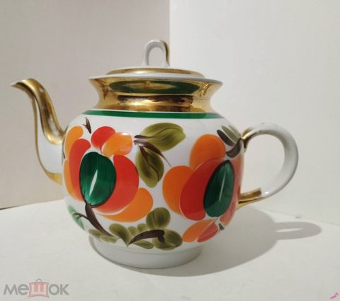 Чайник СССР большой, 3л.доливочный/ заварочный. Фарфор, Чайка, Краснодар, ретро, винтаж. — продан за 3 500 ₽