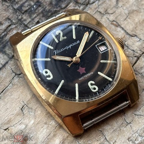 Советские часы Командирские Восток 2234, позолота, СССР, 1970е — продан за 11 652 ₽