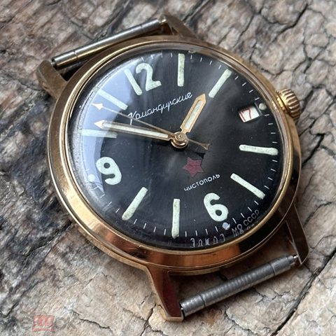 Советские часы Командирские Восток 2234 позолота AU20, СССР, 1970е — продан за 19 500 ₽
