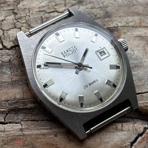 Экспортные советские часы Exacta Полёт 2416 автоподзавод сталь, СССР, 1970е — продан за 41 195 ₽