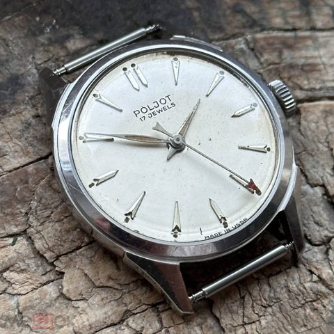 Экспортные советские часы Полёт Poljot нержавеющая сталь, СССР, 1960е — продан за 28 248 ₽
