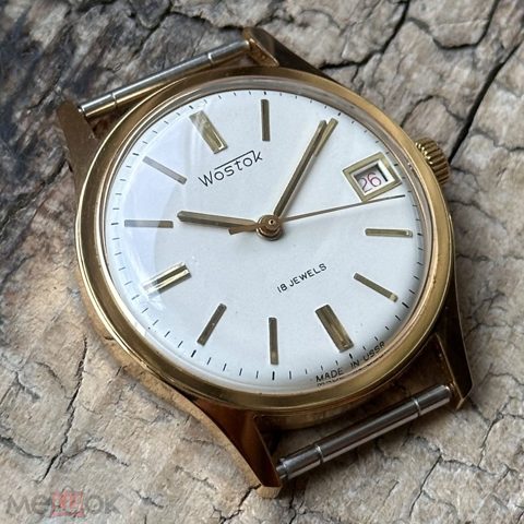 Новые мужские советские часы Восток 2214 позолота, СССР, 1970е — продан за 29 896 ₽