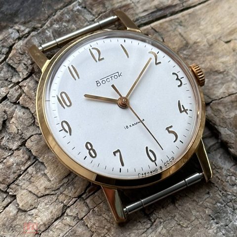 Новые советские часы Восток 2209 позолота, СССР, 1970е — продан за 29 896 ₽