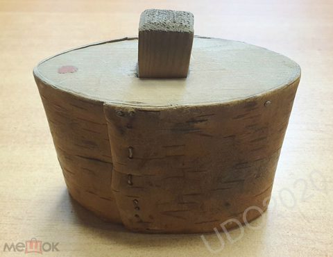 Туес Туесок дерево береста КОМИ КРАЙ короб для хранения сыпучих. Деревенская утварь. Древняя. — продан за 2 000 ₽