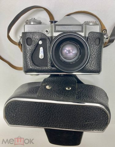 Фотоаппарат плёночный Зенит-Е Объектив Гелиос-44-2, чехол СССР — продан за 2 750 ₽