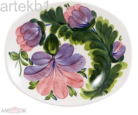Хлебница фаянс, Конаковский ф. з. СССР 1960-е гг. 22,8x27,2 см. — продан за 17 000 ₽