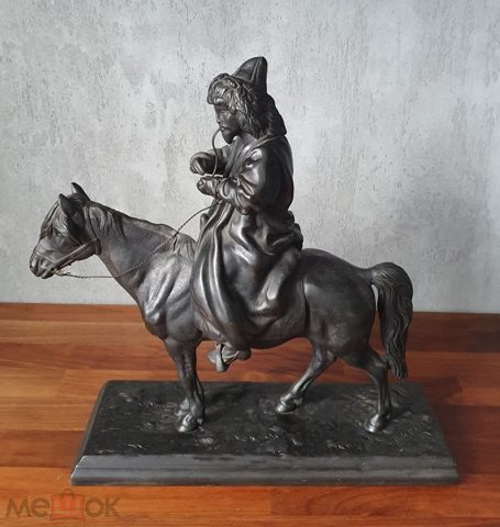 Царский Каслинский Завод - Тепляковъ 1910г - КИРГИЗ НА ЛОШАДИ Раскуривающий трубку - КАСЛИ — продан за 170 000 ₽