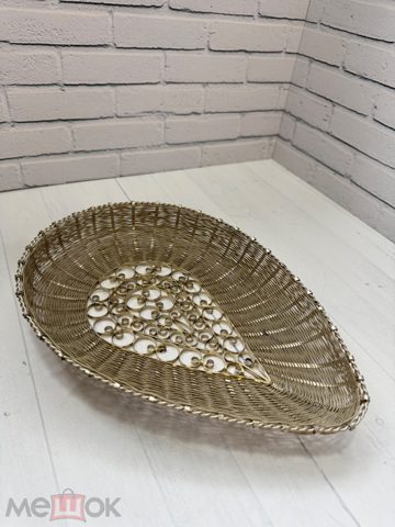 Ваза-конфетница «Капля» (сухарница). Ажурная скань, филигрань, СССР. — продан за 2 400 ₽