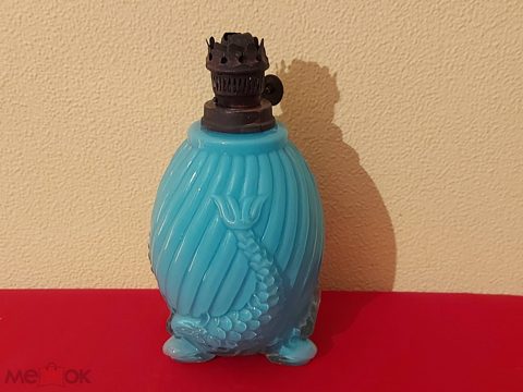 Старинная лампа керосиновая Стекло Рыба Дракон Зверь — продан за 125 000 ₽
