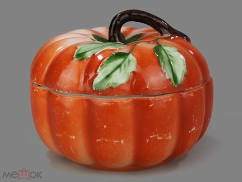 Масленка Тыква Дулевский фарфоровый завод СССР 1934 1937 гг Фарфор аэрограф — продан за 8 000 ₽