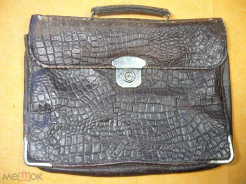 Редкий Кожаный портфель, Завод-Трест "МосШтамп", Москва СССР 1930-е гг.. Кожа, Тиснение. Состояние — продан за 10 000 ₽