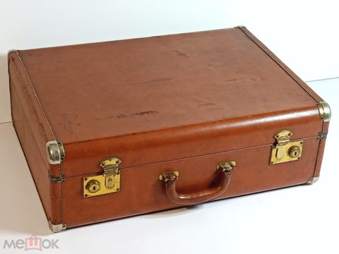 Чемодан старинный антикварный натуральная кожа большой кожаный старинный 0193 — продан за 21 000 ₽