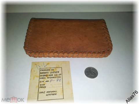 Винтажный кожаный кошелек - лопатник из 90-х годов ХХ века - из Магазина + Кабул + в Москве — продан за 3 500 ₽