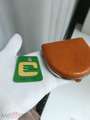 винтажный кожаный кошелек-монетница.Польская Народная Республика — продан за 1 800 ₽