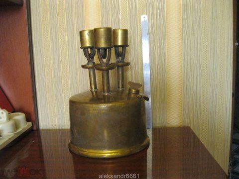 примус СССР латунь В УПАКОВКЕ !!! керосин З Ш В 1966 г трех рожковый  СОХРАН !!! — продан за 8 500 ₽