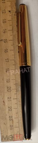 Перьевая чернильная ручка с золотым пером пр-во СОЮЗ Ленинград СССР колпачок с клипом позолочен Au — продан за 6 300 ₽