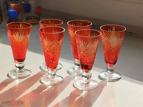 Старинные хрустальные рюмки лафитники СССР — продан за 15 000 ₽