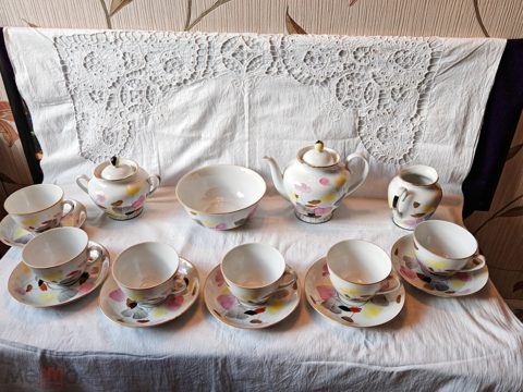 Шикарный Фарфоровый чайный сервиз "МАКИ", ЛФЗ, Блак Л.К. — продан за 35 000 ₽