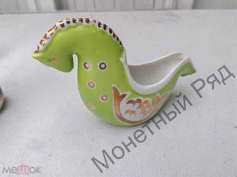 Фарфор Соусник Морской конек Фарфор Дулево 1963 год СССР Конь Ковш Пепельница — продан за 2 500 ₽