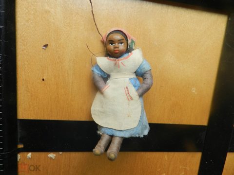 Елочная игрушка Африканка негритянка  дружба народов  папье маше вата артель — продан за 30 000 ₽