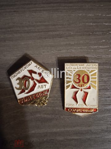Знак 30 лет пионерский лагерь — продан за 1 000 ₽